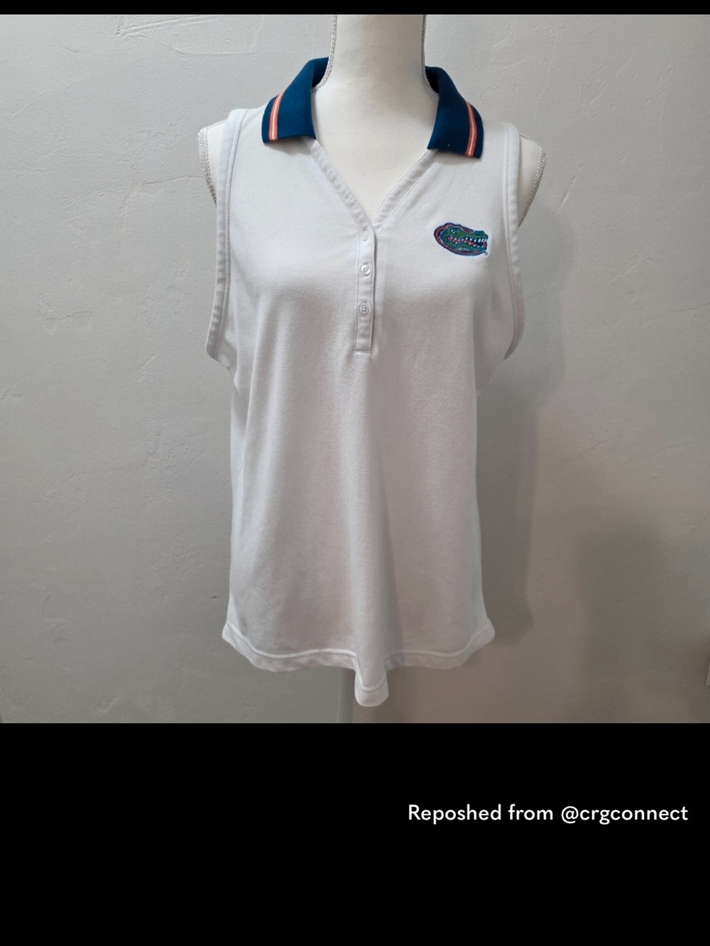 VGUC University of Florida White Sleeveless Polo Tank Top